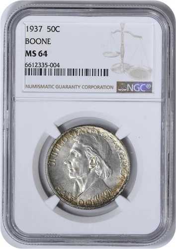 1937年 ブーン記念ハーフ MS64 NGC ミントステート 64-