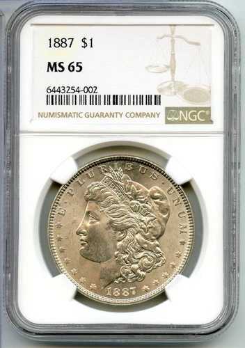 1887年モルガン銀貨 NGC MS65 認定 - フィラデルフィア造幣局 - CA676