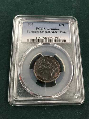1832年 1/2セント PCGS XF 詳細表面平滑|WORLD RESOURCE【QUEEN店】