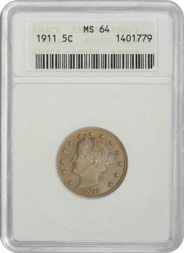 1911 リバティニッケル MS64 ANACS
