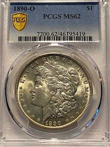 #A4726、モルガン銀貨 PCGS MS 62 1890 O 希少年号