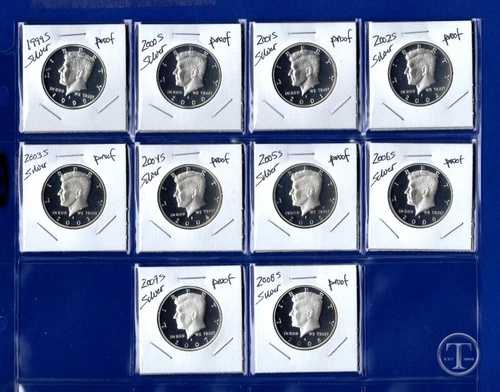 1999 - 2008 シルバープルーフケネディハーフダラーセット - 10枚入りコイン - 1999年から2008年｜WORLD RESOURCE【QUEEN店】