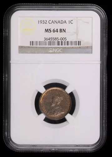 1932年 カナダ セント NGC MS-64 BN