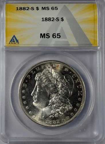 1882年 S モルガン銀貨 ANACS MS-65