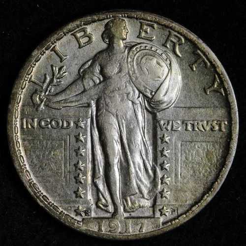 1917年-S タイプ2 自由の女神立像 シルバークォーター AU ++ E317 QOCMA-