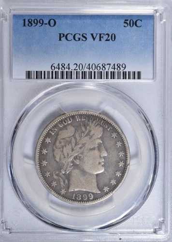 1899-O バーバー ハーフ ダラー ~ 素晴らしいオリジナル PCGS VF20!