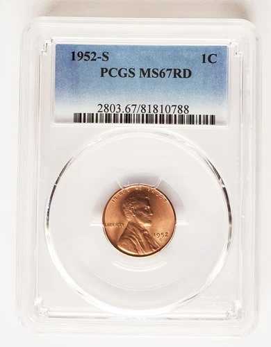 1952年 S リンカーン セント PCGS MS67 RD *Rev Tye's* #0788215｜WORLD RESOURCE【QUEEN店】