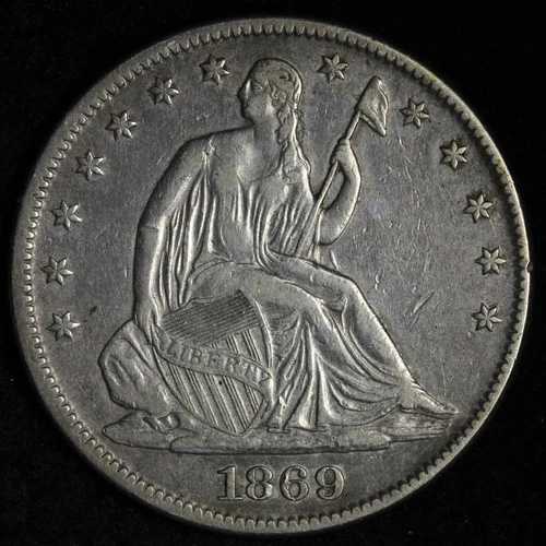 1869年 自由の女神像 銀貨 ハーフドル AU E264 VACFN
