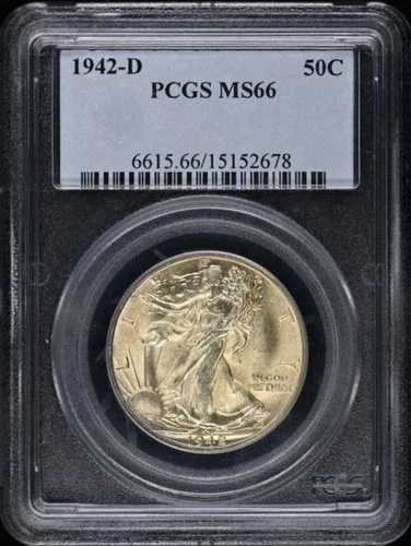 1942-D 50セントウォーキングリバティハーフダラー PCGS MS66｜WORLD RESOURCE【QUEEN店】