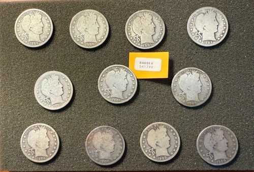 バーバー・ハーフダラー11枚セット。90%銀。歴史的価値のある貴重なコイン｜WORLD RESOURCE【QUEEN店】
