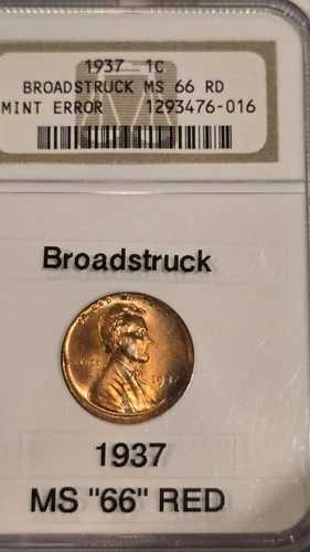 1937年リンカーン・ウィートミント発行のエラー、ブロードストラック MS 66 RD NGC。レッドジェムエラー！｜WORLD RESOURCE【QUEEN店】