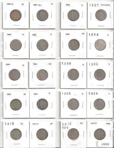 1883年から1912年までの年代範囲 - アメリカ合衆国リバティヘッド「V」ニッケル貨20枚 - LN103｜WORLD RESOURCE【QUEEN店】