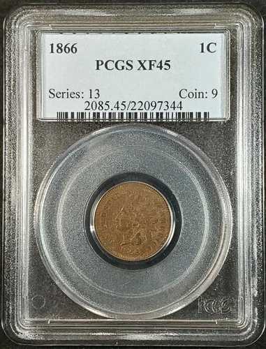 1866年インディアンヘッドセント PCGS XF45 2085.45/22097344 希少 極上コイン 希少｜WORLD RESOURCE【QUEEN店】