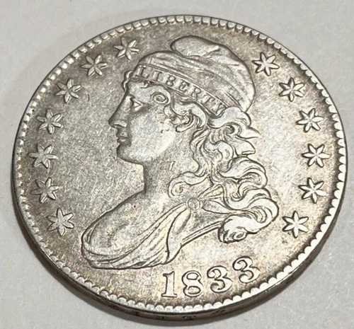 1833年製 キャップドバスト ハーフドル 90% 銀貨 50セント 美しいディテールと光沢｜WORLD RESOURCE【QUEEN店】