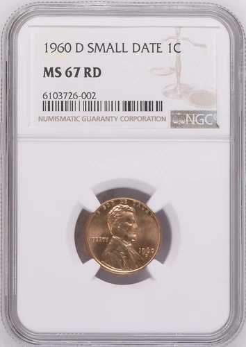 1960-D 1C RD スモールデイト リンカーン記念館 1セント NGC MS67RD 6103726-002｜WORLD RESOURCE【QUEEN店】