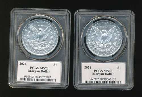 2 - 2024 モーガンシルバー ドル PCGS MS70 "ウルトラ" Y-｜WORLD RESOURCE【QUEEN店】