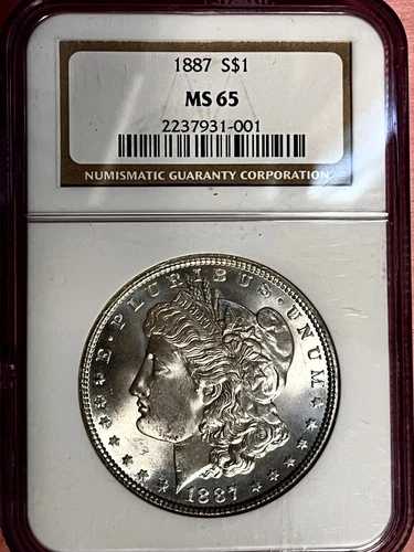 1887 P モルガン ダラー NGC MS 65 (ボーナス 5 クォーター シルバー プルーフ セット付き)｜WORLD RESOURCE【QUEEN店】