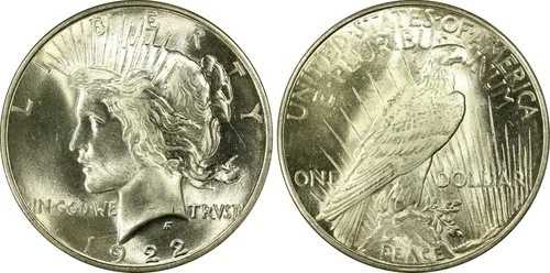 1922年 PCGS MS64 トップ50 VAM-1A ラインティアラピース シルバードル-