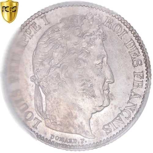 [#1065257] コイン、フランス、ルイフィリップ、フラン、1839年、パリ、PCGS、AU58、AU(55-5)｜WORLD RESOURCE【QUEEN店】