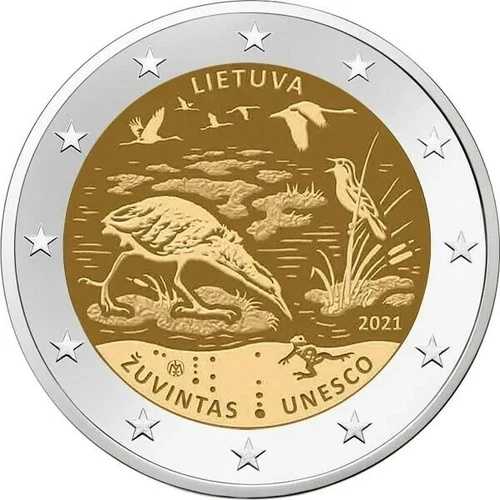 2ユーロ硬貨 リトアニア 2021年 生物圏保護区 UNC