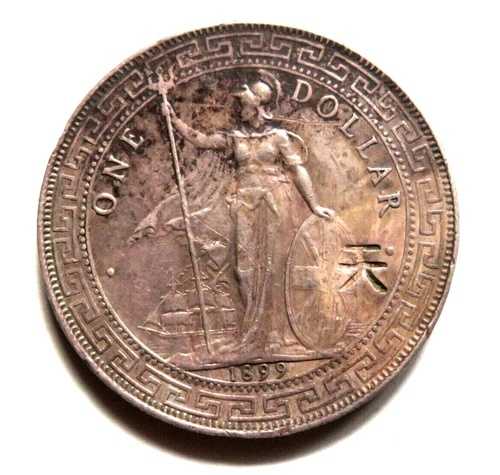 イギリス。1899-B 貿易ドル。gVF - 両面にシングルチョップマーク 117,700円