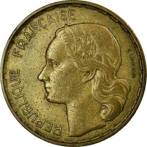 [#25355] フランシア、50 フラン、ギロー、1950、アルミニオ - ブロンセ、BC+、ガドゥリー:880｜WORLD RESOURCE【QUEEN店】 79,255円