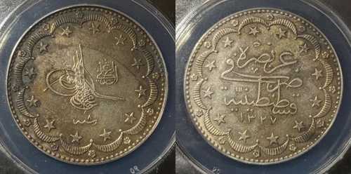 トルコ 1327/8 1916 20 クルシュ KM# 780 ANACS AU55 aUNC #1077|WORLD RESOURCE【QUEEN店】