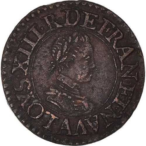 [#1170169] 、フランス、ルイ 13 世、デニール トゥルノワ、1621 年、パリ、オーストラリア (55-58)