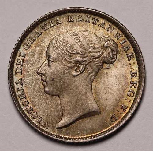 1839年 英国 シルバー 6ペンス コイン Q. ビクトリア KM#733 AU