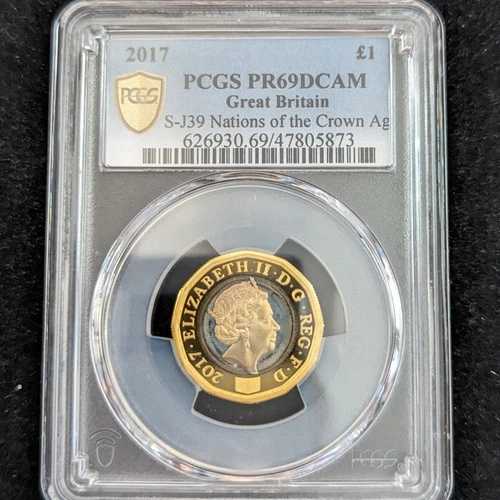 2017 1ユーロ PCGS PR69DCAM イギリス シルバードルコイン S-J39 諸国...