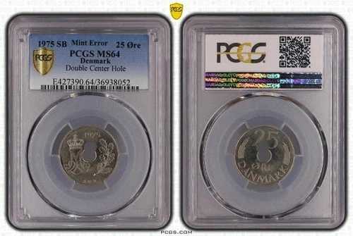 デンマーク ヨーロッパ コインエラー 25 鉱石 1975 SB レギュラーストライク PCGS MS64 KM# 861 ユニーク-