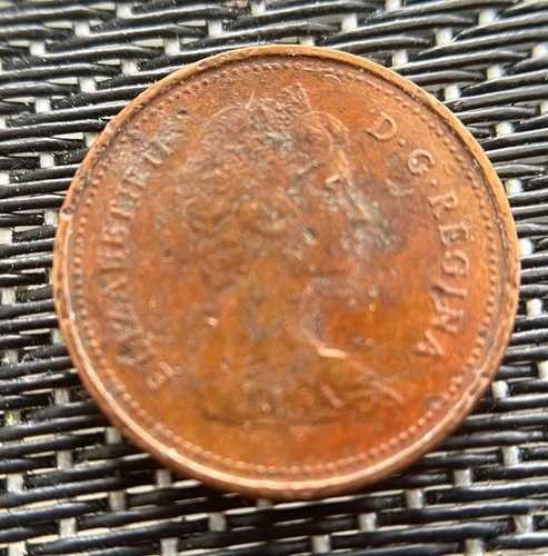 1981年、カナダ、1セント硬貨、表裏エラー、ラミネート加工、プランシェット