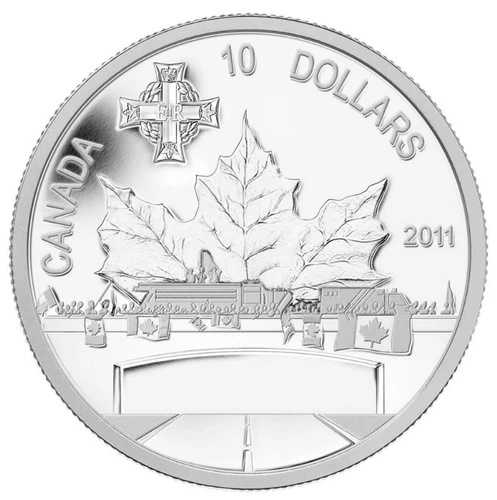 カナダ 2011年 10ドル ハイウェイ・オブ・ヒーローズ 純銀貨 COA + RCM ボックス付き 免税 37,895円