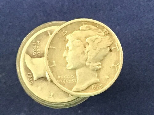 1939年 マーキュリー銀貨 10セント硬貨 50枚入り E0770｜WORLD RESOURCE【QUEEN店】