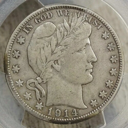 1914-S バーバーハーフダラー、チョイス・ベリーファイン、PCGS/CAC VF-30、オリジナル｜WORLD RESOURCE【QUEEN店】