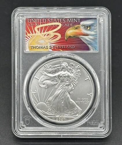 シルバーイーグルドル 2021-P $1 グレーディング済み FDOI-緊急発行 999 PCGS MS70