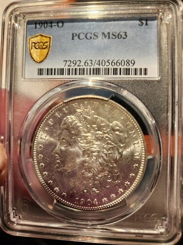 1904-O アメリカン - シルバー モルガン ダラー PCGS MS-63 認定 カスタム木製ケース入り