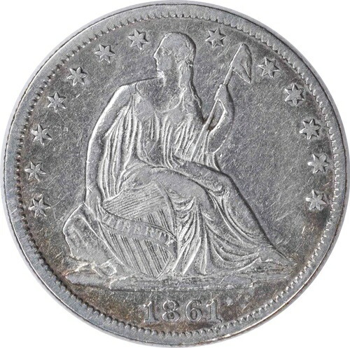 1861年 リバティ・シーティング・ハーフドル EF 未認定 #826 79,255円