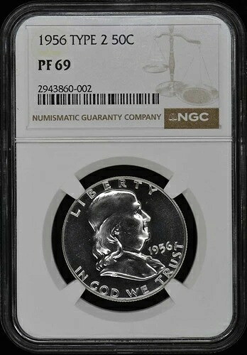 1956年 タイプ2 フランクリンハーフドル 50C NGC PR69-