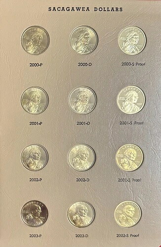 2000-2017 P & D & S-PROOF サカガウィア ダラー セット (54 枚) DANSCO アルバム #7839 80,465円