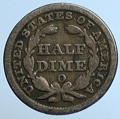 1851年 アメリカ合衆国 銀貨 自由の女神像 オールドシルバー ハーフダイムコイン i111088