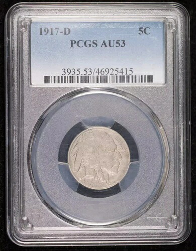 1917年 Dニッケル インディアンヘッドまたはバッファロー PCGS AU-53 81,675円