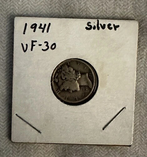 1941年 マーキュリー・ダイム ウィングド・リバティ シルバー・ダイム コレクターズコイン VF30