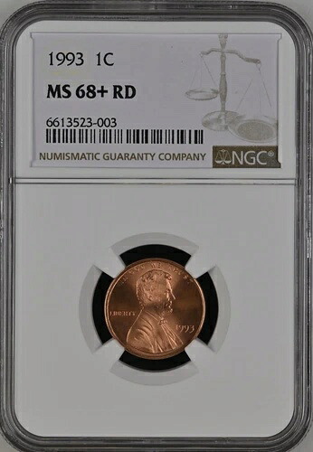 1993年 1C RD リンカーン記念館 1セント NGC MS68+RD 6613523-003