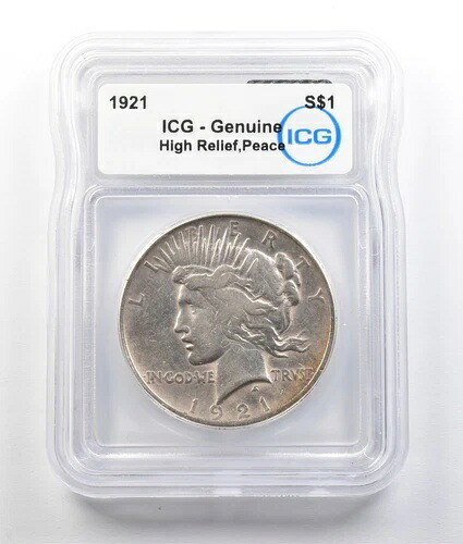 1921年 ピースシルバードル高浮き彫り 正規品 ICG *9359