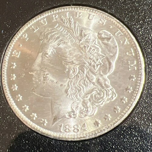 1884年-CC GSA モーガンシルバードル 未流通箱と鑑定書ロット #5-