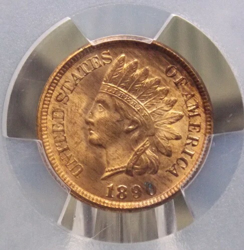 1890 年 インディアン ヘッド セント ペニー 1 セント PCGS MS64 RB #167 Unc BU レッド ブラウン ECC&C, Inc.