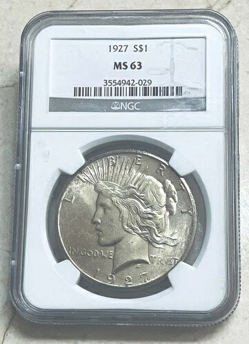 1927年 シルバーピースダラー NGC MS63 キーコイン 848,000枚のみ発行