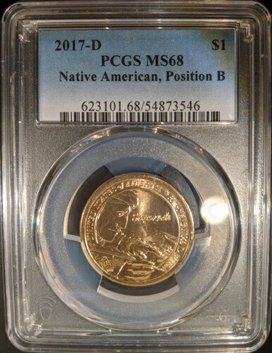 2017-d PCGS ms-68 サカガウィア ネイティブ アメリカン ドル セキオヤ Pos B