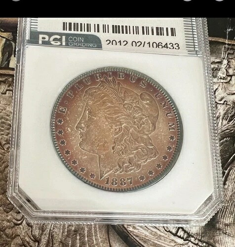 1887年フィラデルフィア・モルガン銀貨。極上のバンガー/極上のトーニング。BU 82,280円